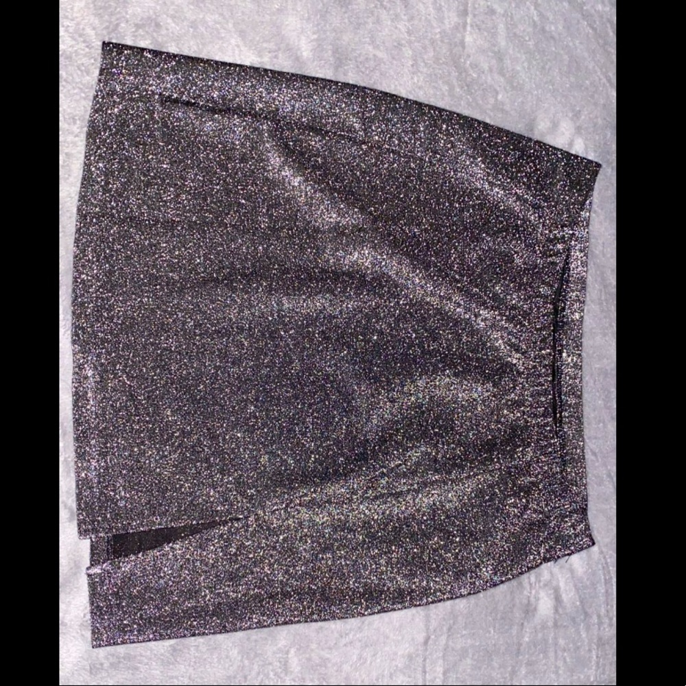 Silver sparkly skirt